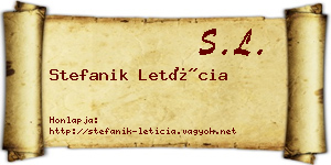 Stefanik Letícia névjegykártya